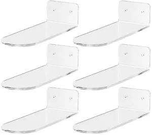 6 Pack Floating Shoe Shelves,Transparent Acrylic Wall Mounted Shoe Display Shelves