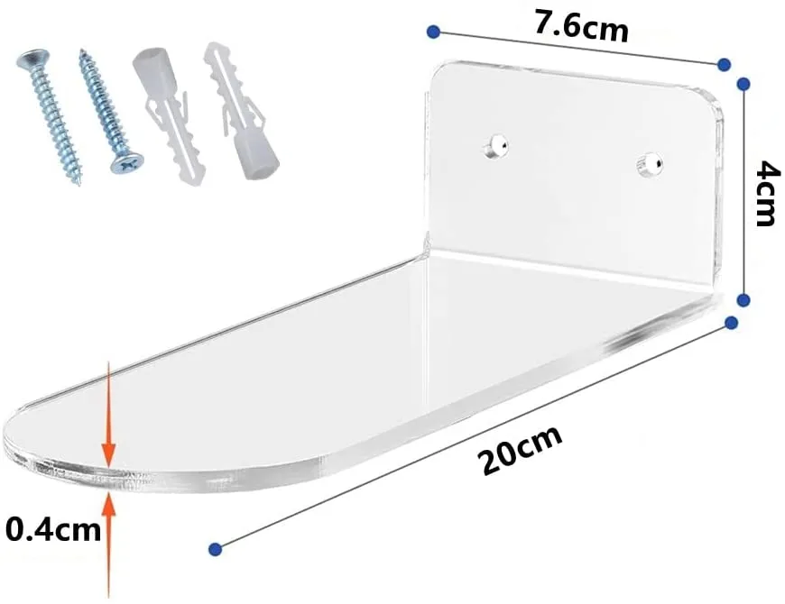 6 Pack Floating Shoe Shelves,Transparent Acrylic Wall Mounted Shoe Display Shelves