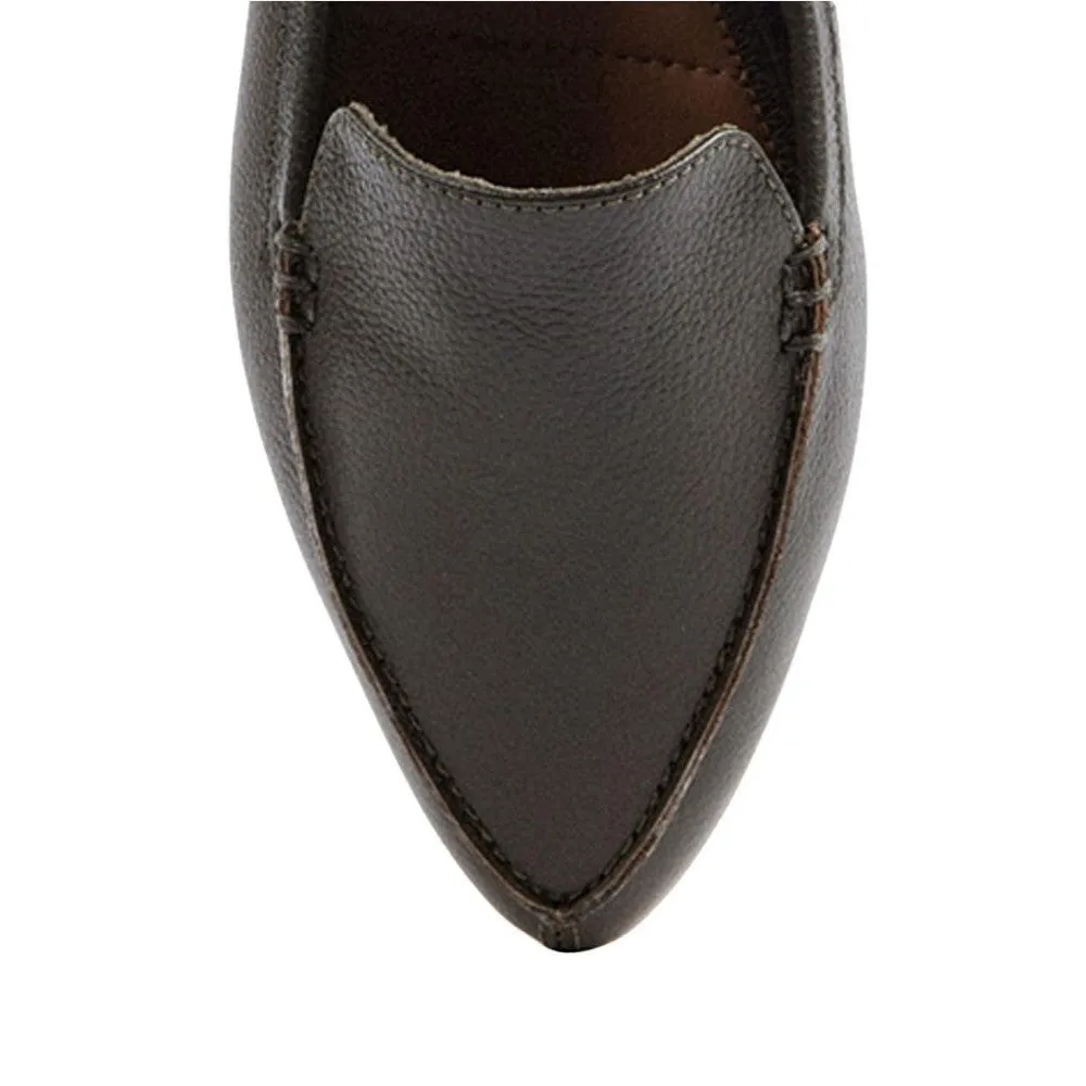 Audra Olive Me Too Leather Loafer Flats