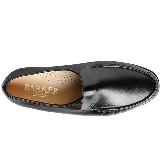 BARKER Laurence Shoes - Mens Moccasins - Black Kid