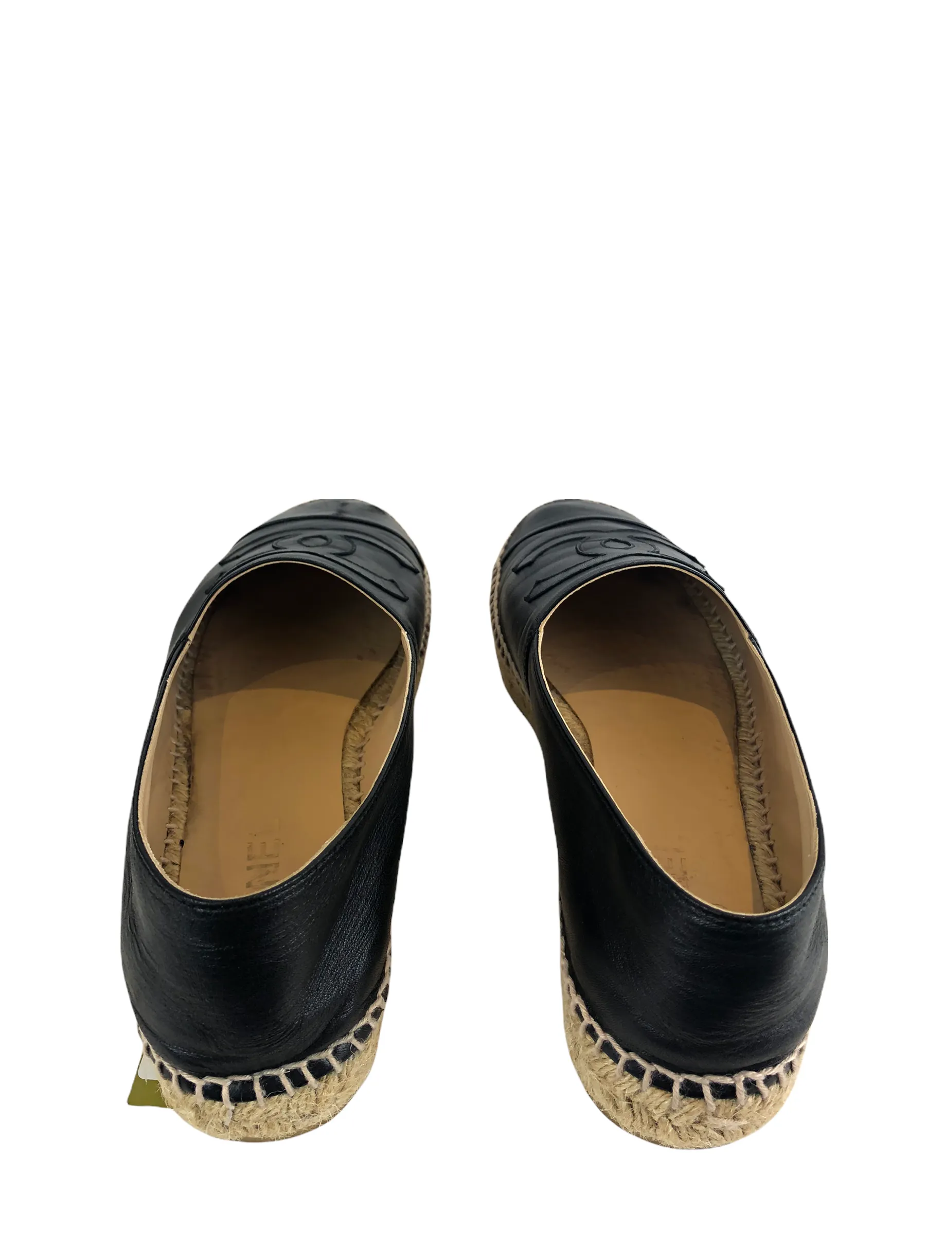 Chanel Black ‘CC’ Lamb Skin Espadrilles - UK 7