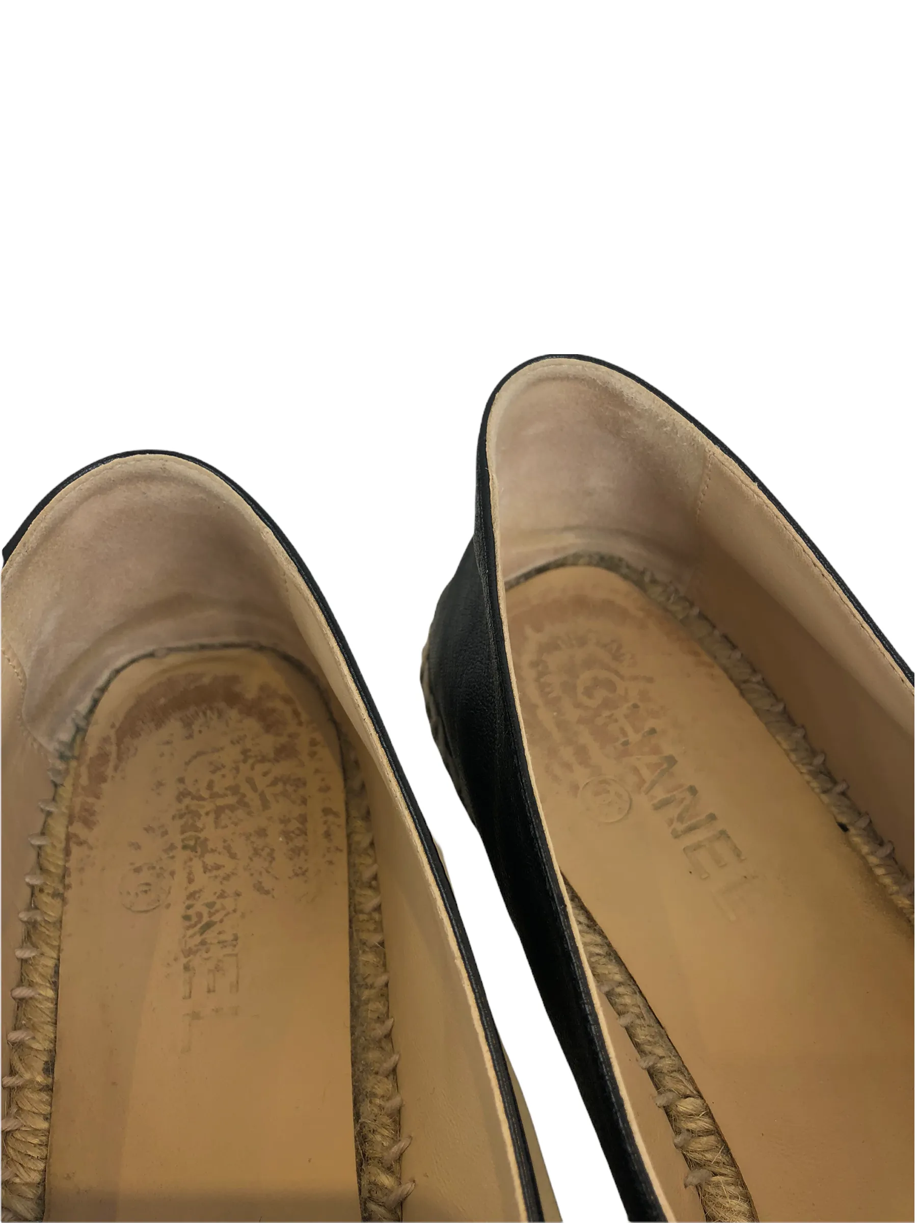 Chanel Black ‘CC’ Lamb Skin Espadrilles - UK 7