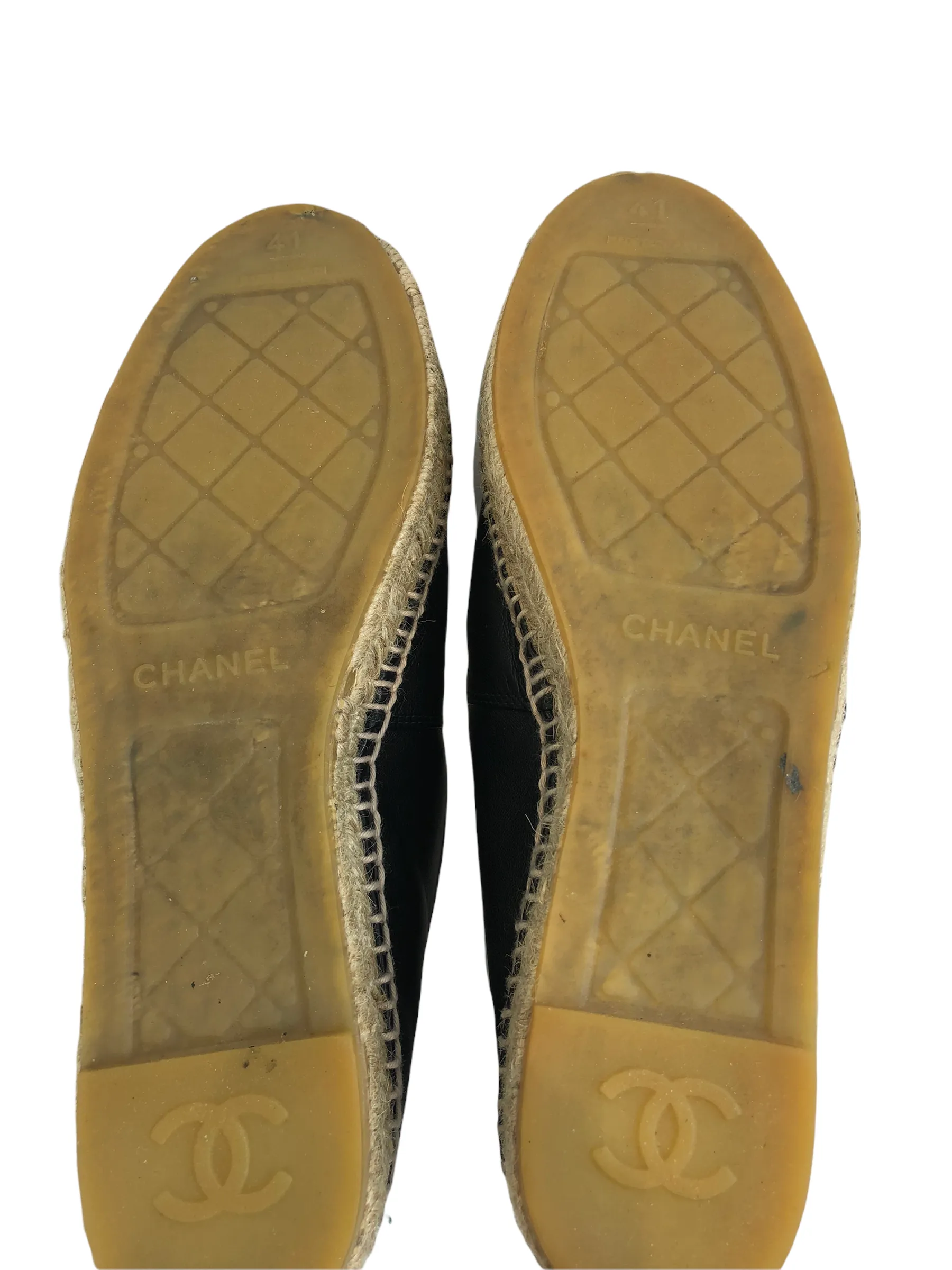 Chanel Black ‘CC’ Lamb Skin Espadrilles - UK 7