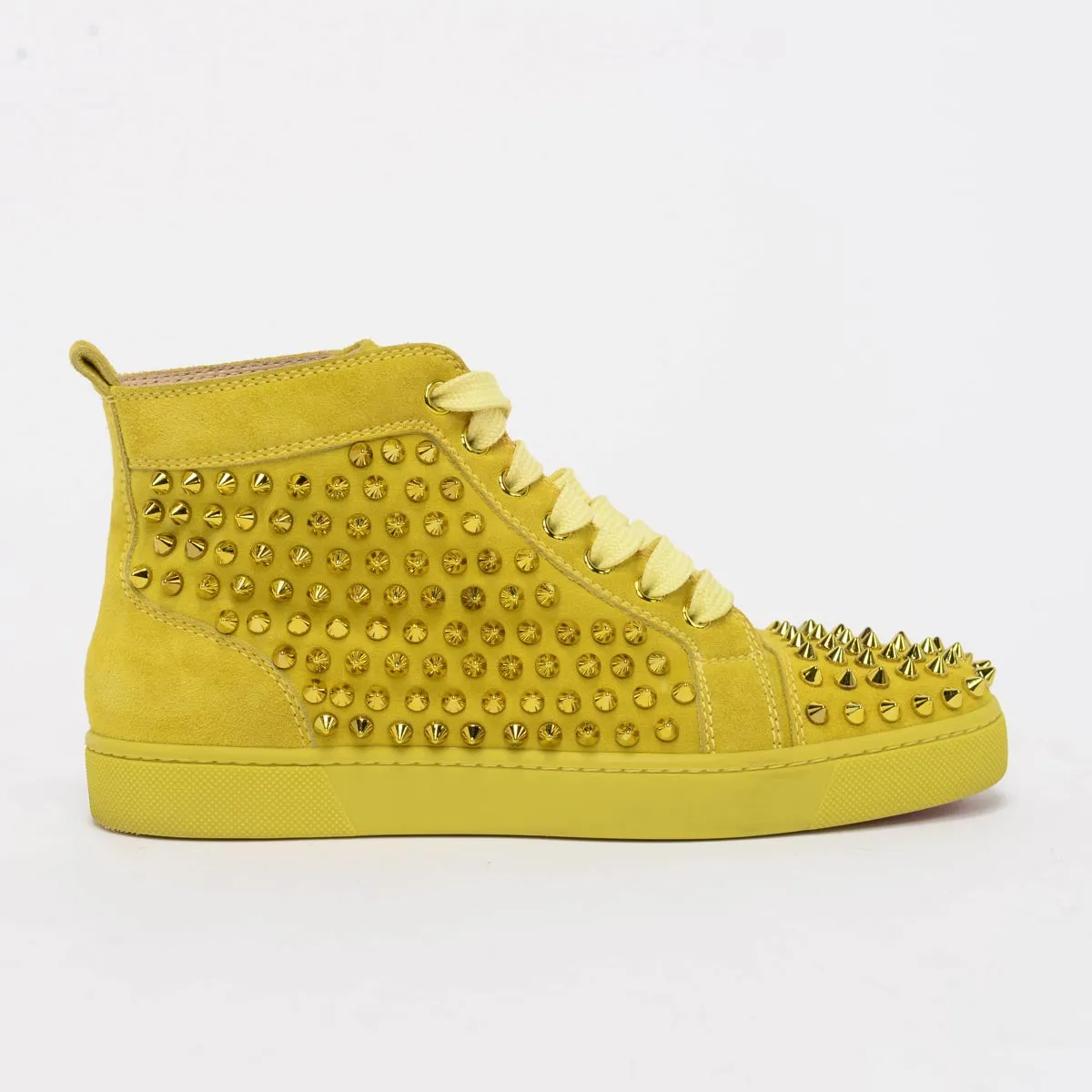 Christian Louboutin Mimosa Suede Louis Metallic Spike Sneakers 37