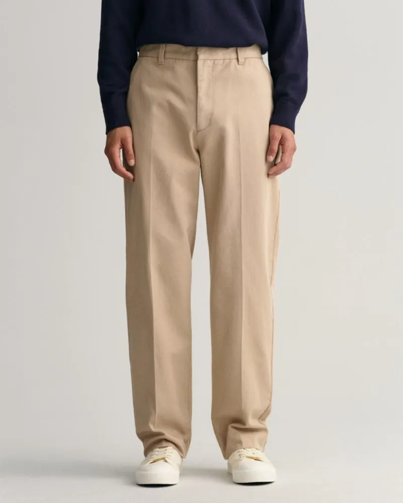 Gant Apparel Mens D2. WIDE STRAIGHT CHINOS 270/CONCRETE BEIGE