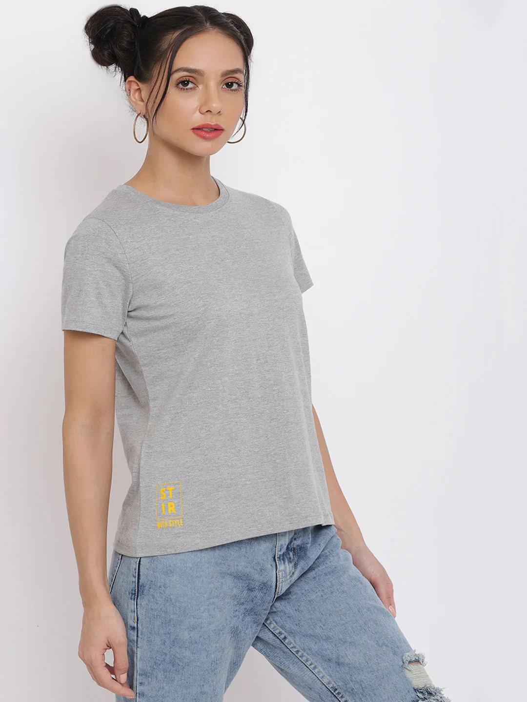 Grey Back Printed T-shirt
