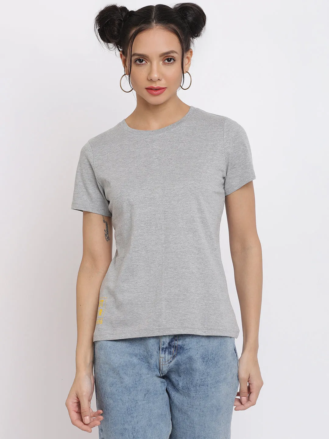Grey Back Printed T-shirt