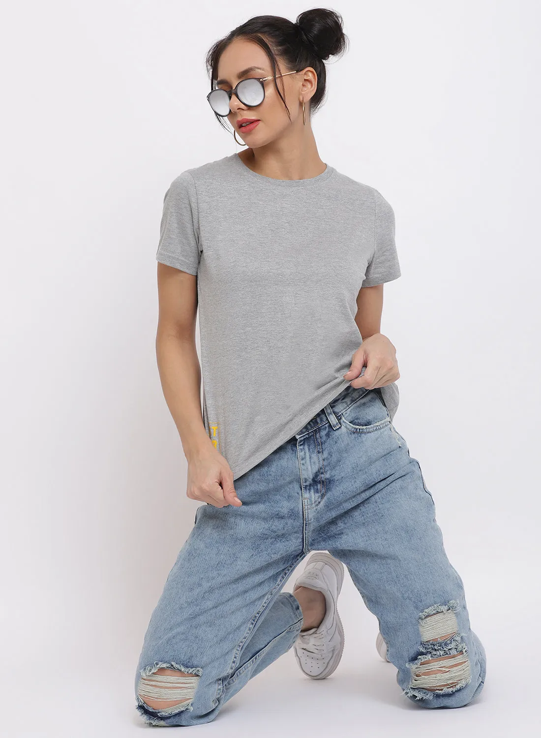 Grey Back Printed T-shirt