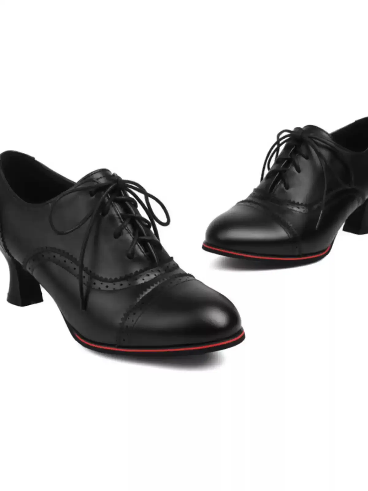 Handmade Vintage-Inspired Lace-Up Heeled Oxfords - Regency Style Shoes