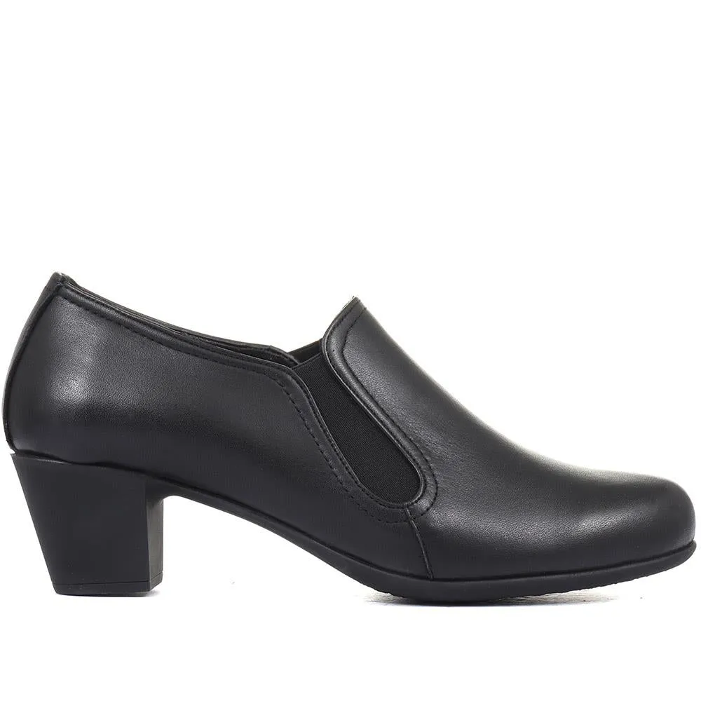 Leather Heeled Trouser Shoes - ESFA34003 / 320 440