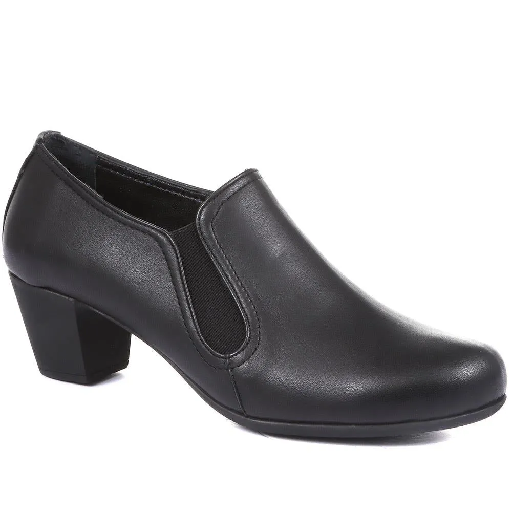 Leather Heeled Trouser Shoes - ESFA34003 / 320 440