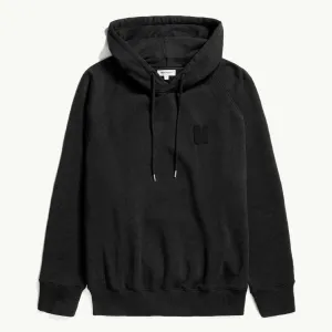 Marten Relaxed Organic Raglan N Patch Hoodie - Black