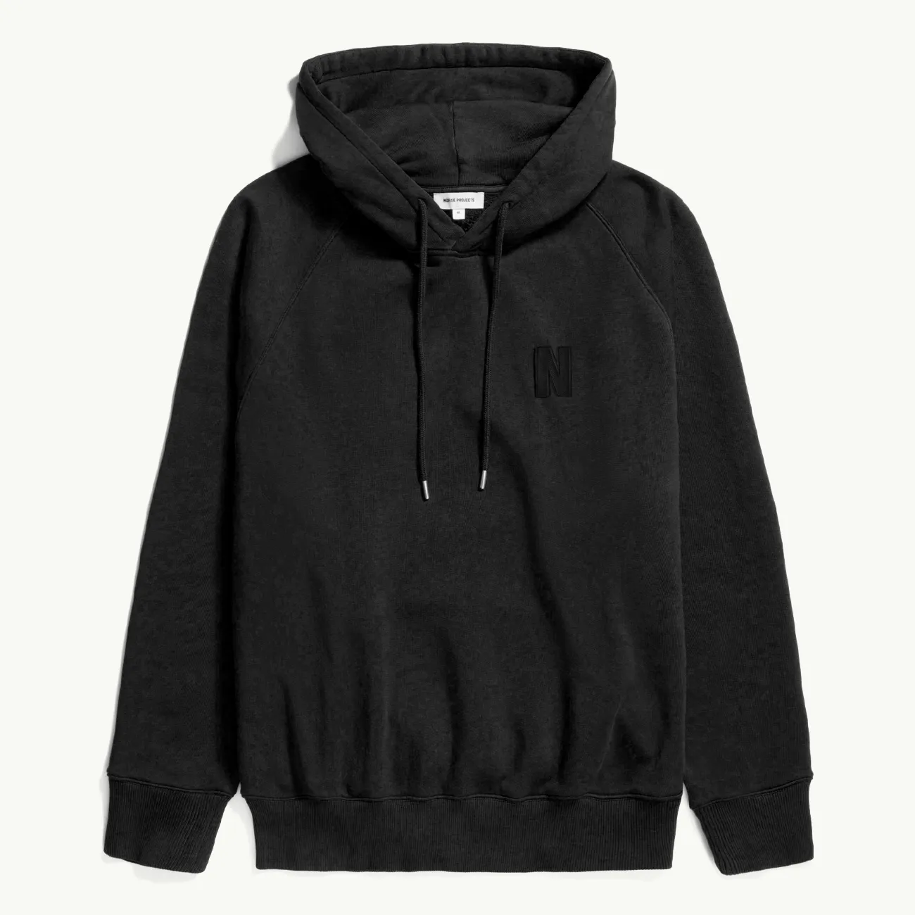 Marten Relaxed Organic Raglan N Patch Hoodie - Black