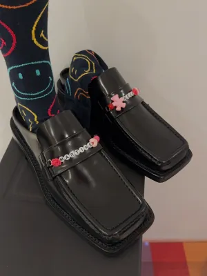 MARTINE ROSE BEADED SQUARE TOE MULE