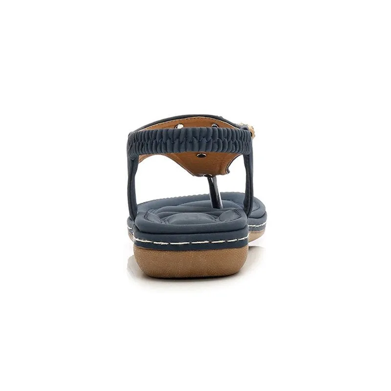 Nanccy Bohemia Women Ladies Fashion Crystal Bead Flat  Sandals