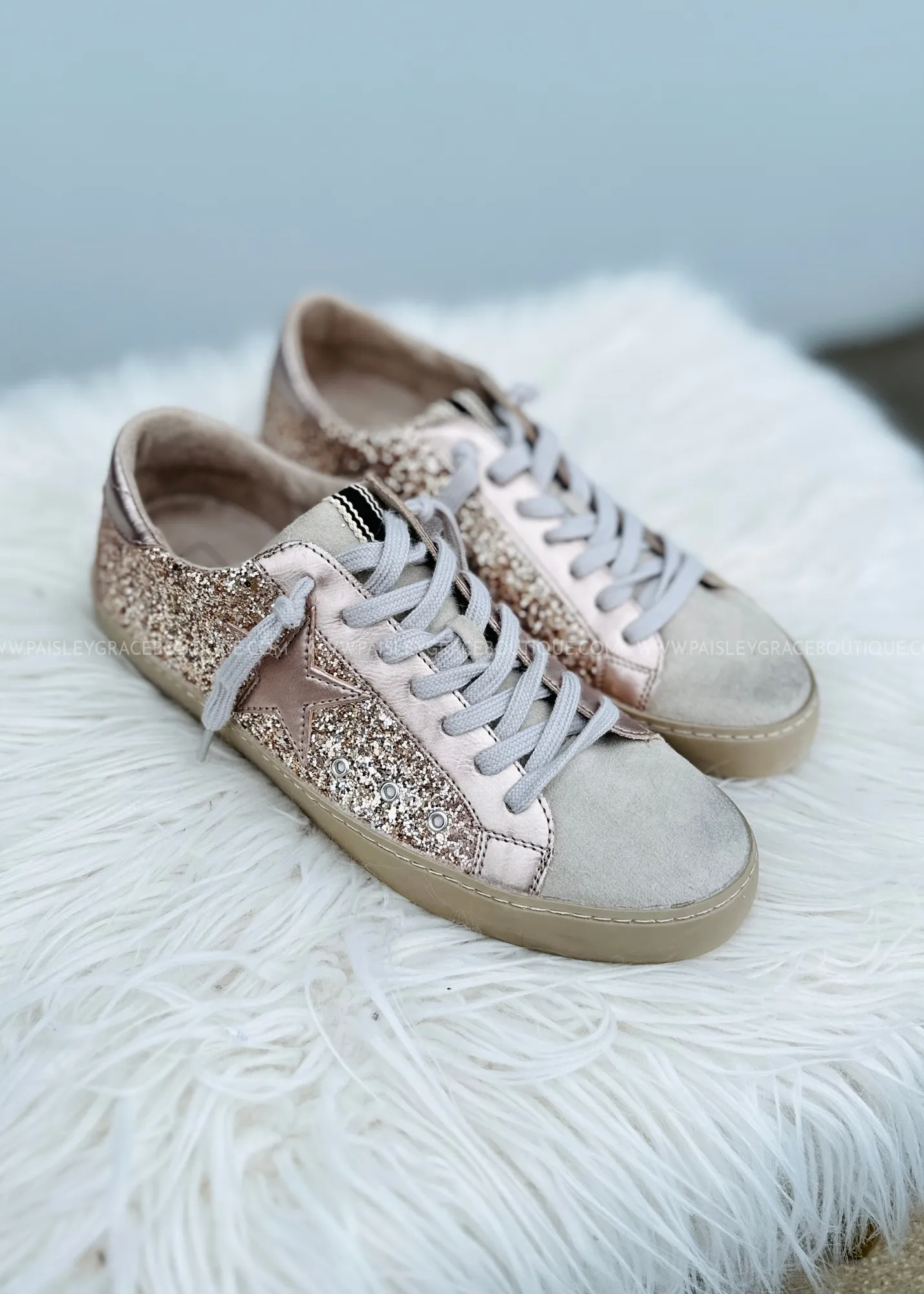 Paula Sneakers by Shu Shop - Champagne Glitter