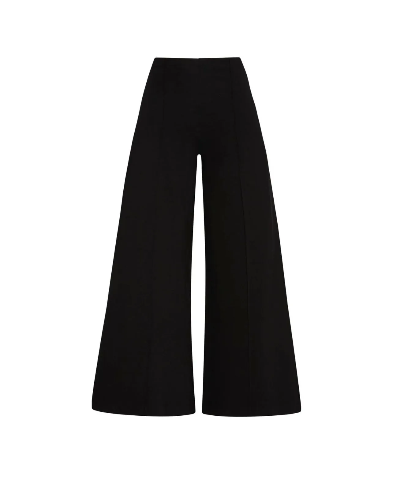 Ripley Rader Black Ponte Knit Wide Leg Pant: Cropped
