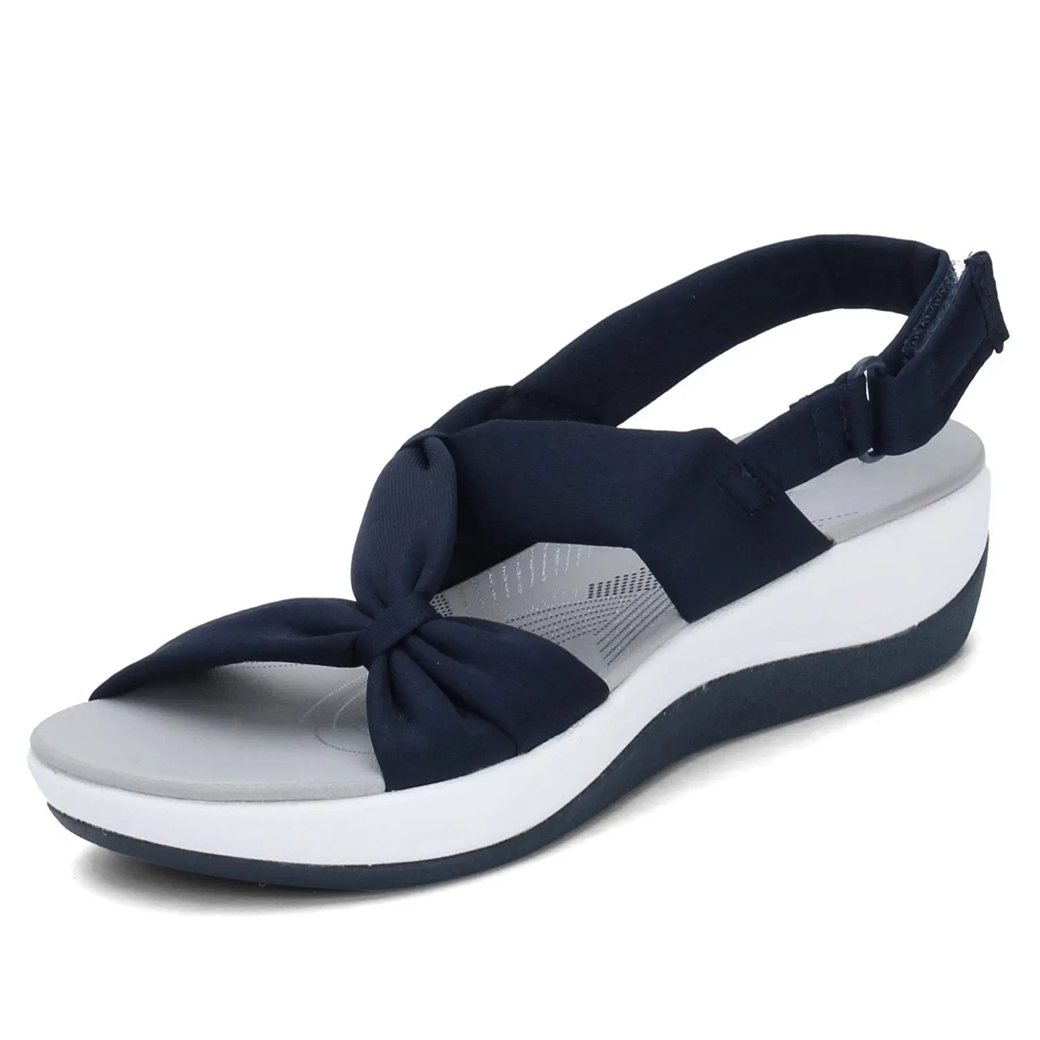 Solid Color Bow Retro Ladies Sandalias