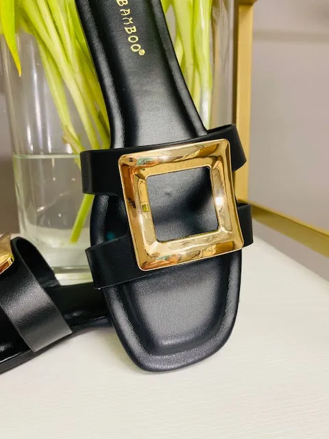 STARTING THE DAY BLACK METAL BUCKLE SLIDES