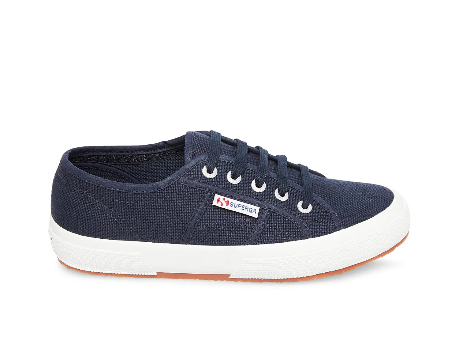 Superga 2750 Cotu Classic Unisex Lace Up Fashion Shoe Sneaker White Navy Canvas (39.5 (US Men's 7, US Women's 8.5) Medium, NAVY)