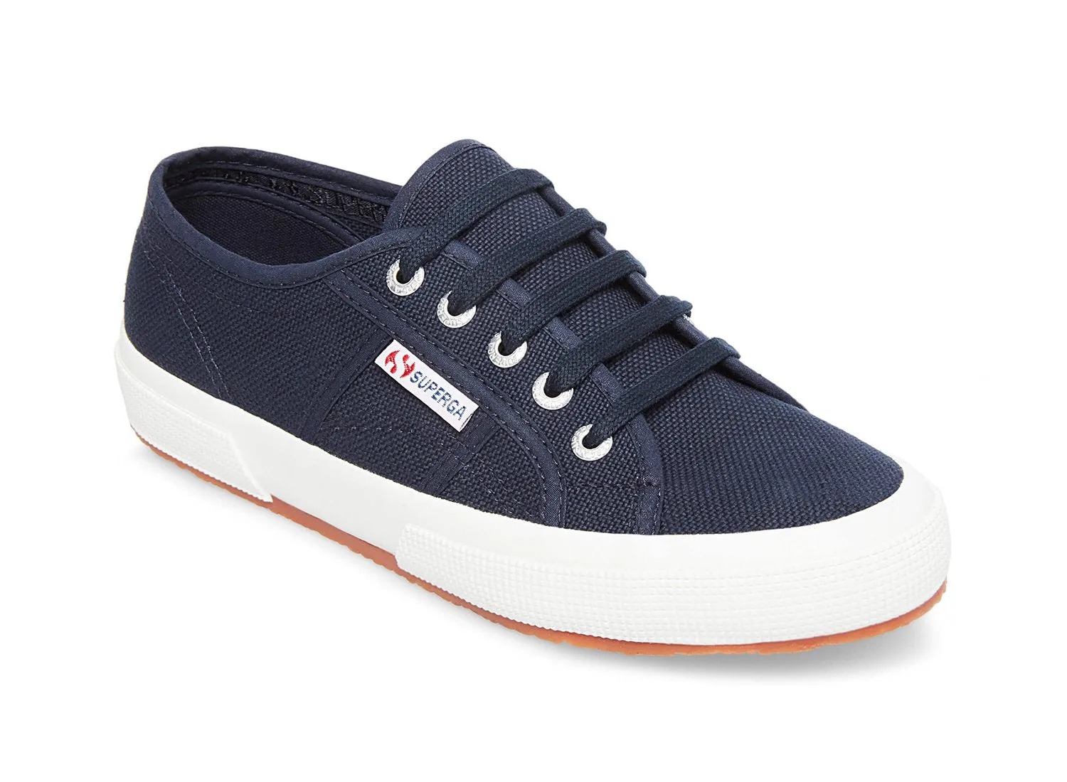 Superga 2750 Cotu Classic Unisex Lace Up Fashion Shoe Sneaker White Navy Canvas (39.5 (US Men's 7, US Women's 8.5) Medium, NAVY)