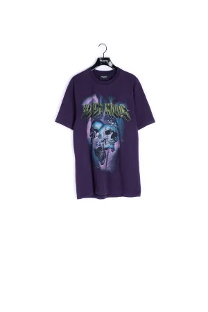 T-shirt coton violet sérigraphie Skulls & Fear