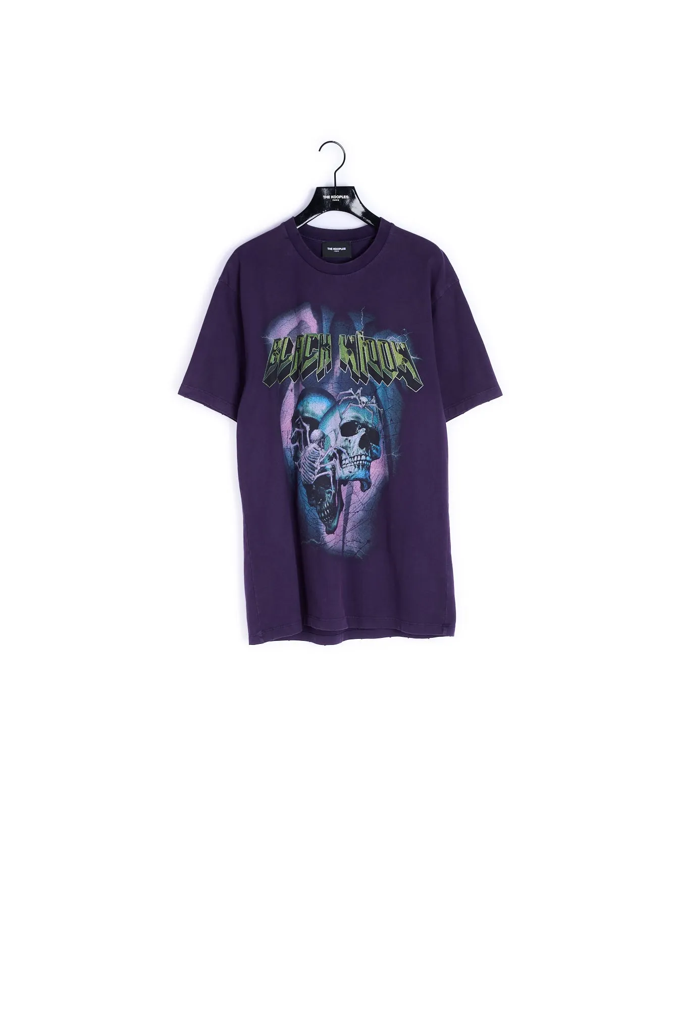 T-shirt coton violet sérigraphie Skulls & Fear