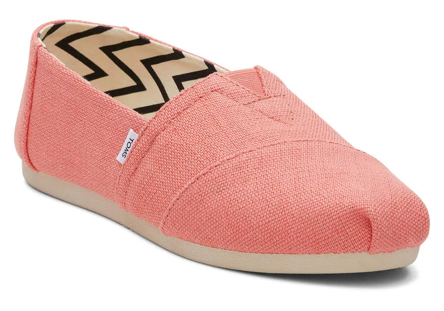 TOMS Womens Alpargata Heritage Canvas Espadrille - Peach
