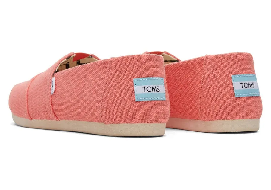 TOMS Womens Alpargata Heritage Canvas Espadrille - Peach