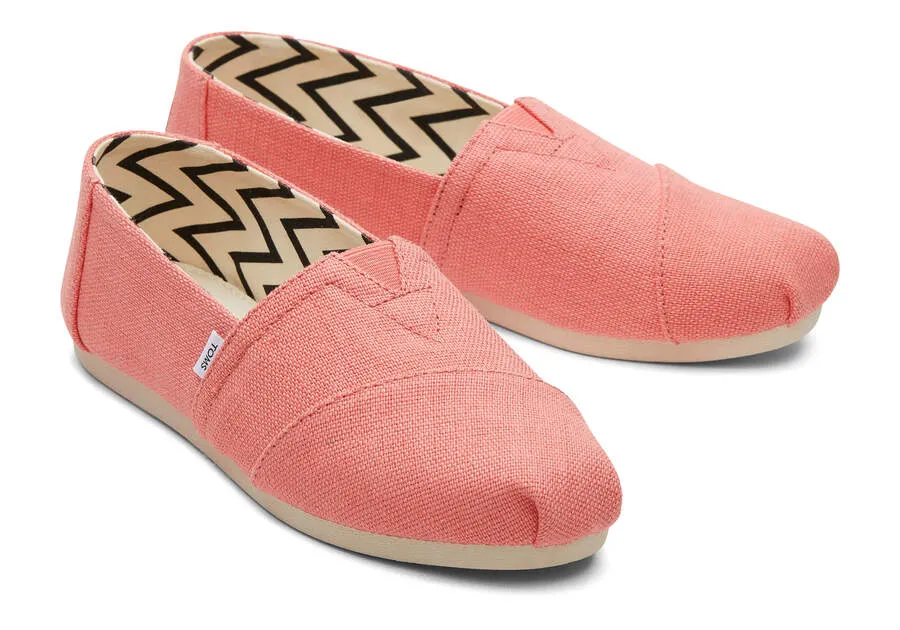 TOMS Womens Alpargata Heritage Canvas Espadrille - Peach
