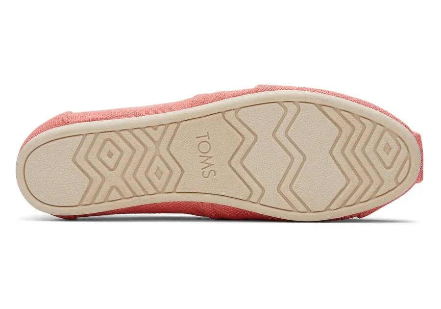 TOMS Womens Alpargata Heritage Canvas Espadrille - Peach